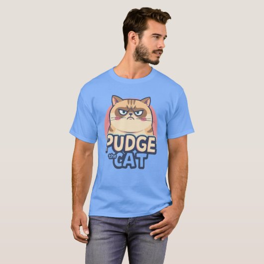 Pudge the cat t-shirt (Voorkant volledig)