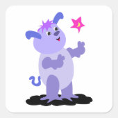 Pudgy Alien Vierkante Sticker (Voorkant)