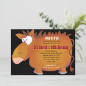 PUDGY PONY Horseback Birthday Party Invitation Kaart (Staand voorkant)