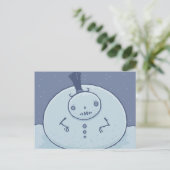 Pudgy Snowman-Briefkaart Briefkaart (Staand voorkant)
