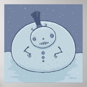 Pudgy Snowman Poster