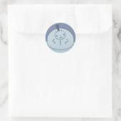 Pudgy Snowman Ronde Sticker (Tas)