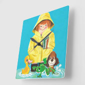 Pudles of Fun Vierkante Klok (Hoek)