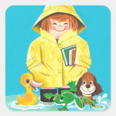 Pudles of Fun Vierkante Sticker (Voorkant)