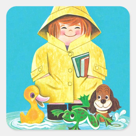 Pudles of Fun Vierkante Sticker (Voorkant)