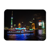 Pudong nacht skyline magneet (Horizontaal)
