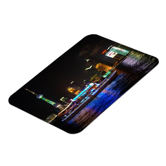 Pudong nacht skyline magneet (Linkerzijde)