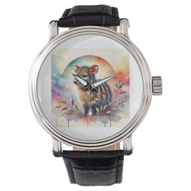 Pudu 081024AREF139 - Watercolor Horloge (Voorkant)