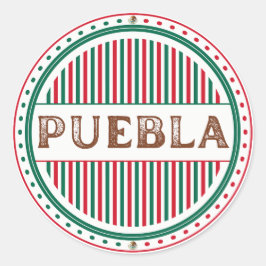 Puebla City Pride Embleem – Mexicaanse identiteit Ronde Sticker