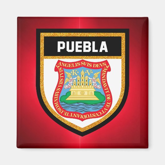 Puebla Flag Magneet (Voorkant)