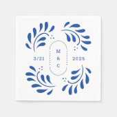 Puebla Mexicaanse bruiloft cocktail servet (Voorkant)