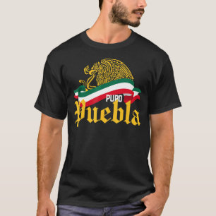 Puebla Mexico Puro Puebla Yellow Eagle Flag T-shirt