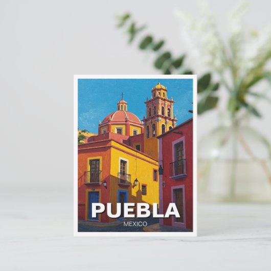 Puebla Mexico Reizen Briefkaart (Staand voorkant)
