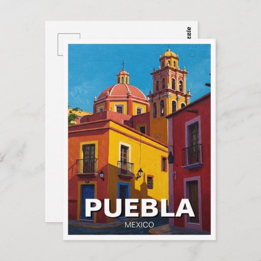 Puebla Mexico Reizen Briefkaart (Voorkant / Achterkant)
