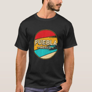 Puebla Mexico Trots Mexicaans Puebla Retro Vinta T-shirt