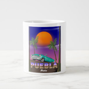 Puebla Mexico, vakantieposter Grote Koffiekop