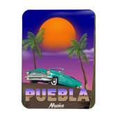 Puebla Mexico, vakantieposter Magneet (Verticaal)