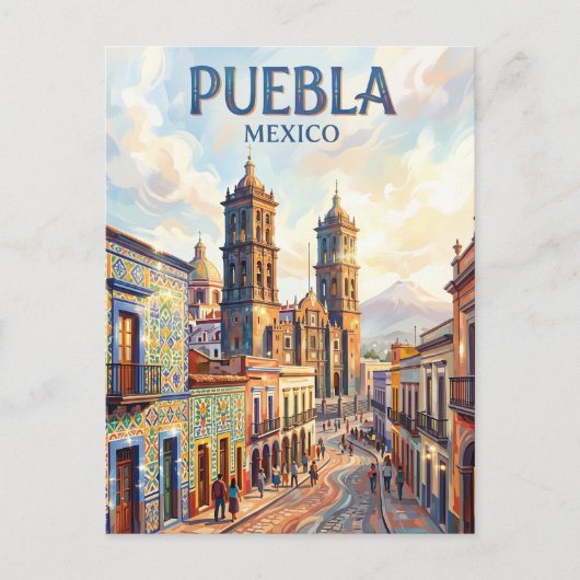 Puebla Stad Mexico Briefkaart (Voorkant)