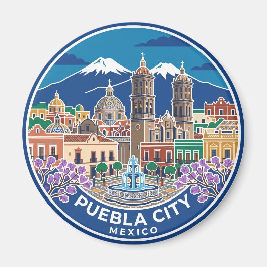 Puebla Stad Mexico Magneet (Voorkant)