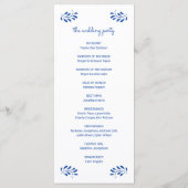 Puebla stijl blauw Mexicaanse bruiloft programma Programmakaart (Achterkant)