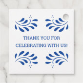 Puebla Style Blue Mexican Wedding Favoriet Label (Achterkant)