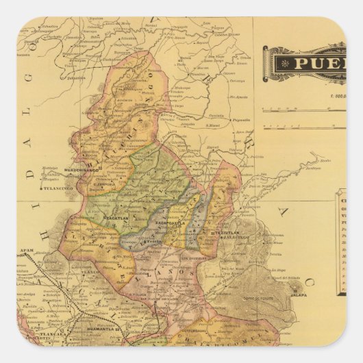 Puebla Vierkante Sticker (Voorkant)