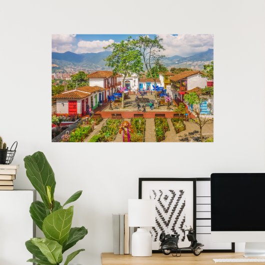 Pueblito Paisa, Medellin-Colombia Poster (Thuiskantoor)