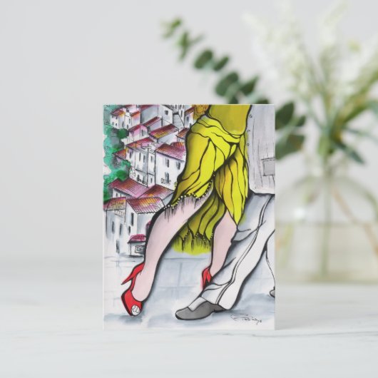 Pueblo Blanco Tango Briefkaart (Staand voorkant)