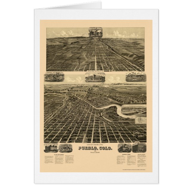 Pueblo, CO Panorama Map - 1890  (Voorkant)