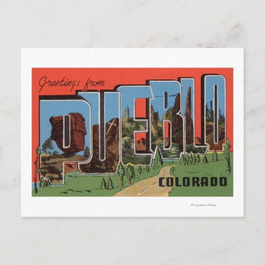 Pueblo, Colorado - grote letterscènes Briefkaart (Voorkant)