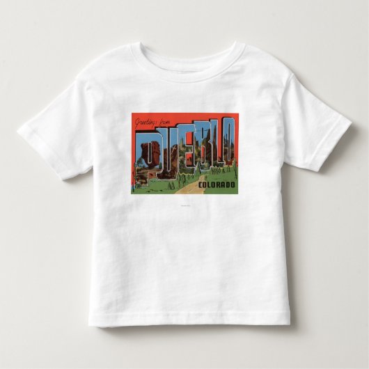 Pueblo, Colorado - grote letterscènes Kinder Shirts (Voorkant)