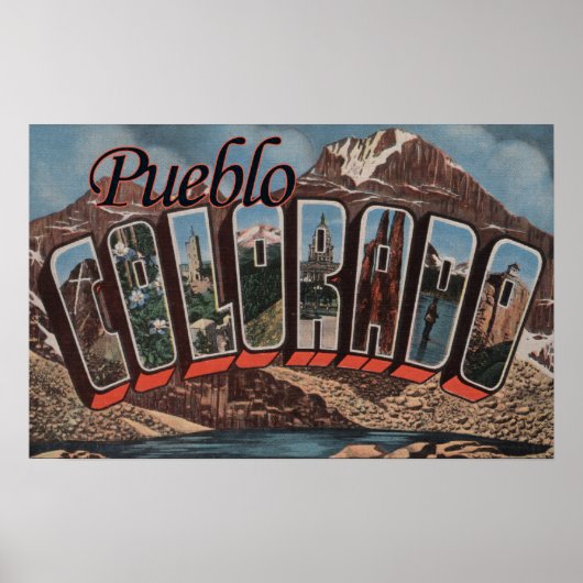 Pueblo, Colorado - grote letterscènes Poster (Voorkant)