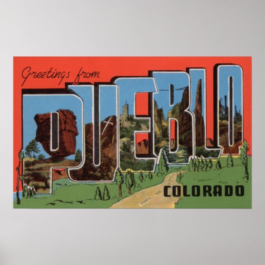 Pueblo, Colorado - grote letterscènes Poster (Voorkant)