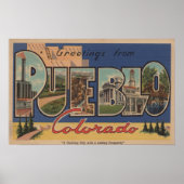 Pueblo, Colorado - Large Letter Scenes 2 Poster (Voorkant)