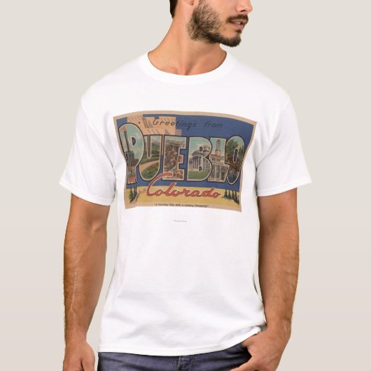 Pueblo, Colorado - Large Letter Scenes 2 T-shirt (Voorkant)