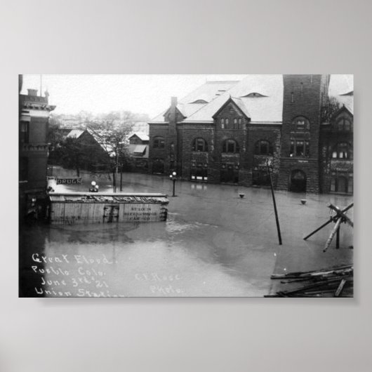 pueblo , colorado overstroming poster (Voorkant)