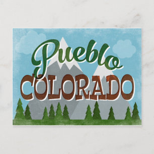Pueblo Colorado Snowy Mountains Briefkaart