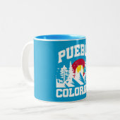 Pueblo, Colorado Tweekleurige Koffiemok (Voorkant links)