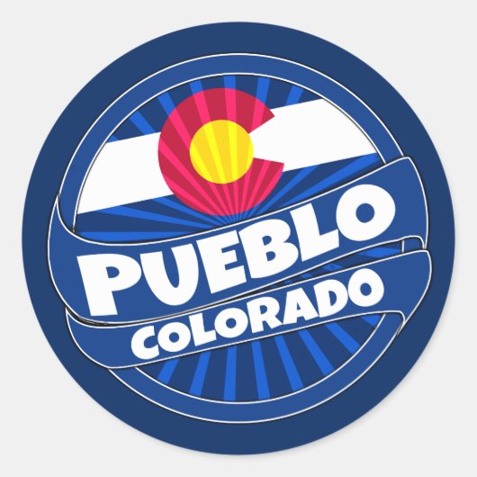 Pueblo Colorado vlag barst stickers (Voorkant)