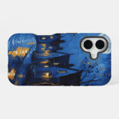 Pueblo de noche con luces y faroles iPhone 16 hoesje (Achterkant horizontaal)