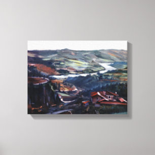 Pueblo gallego/Pobo galego/Galicisch dorp Canvas Afdruk