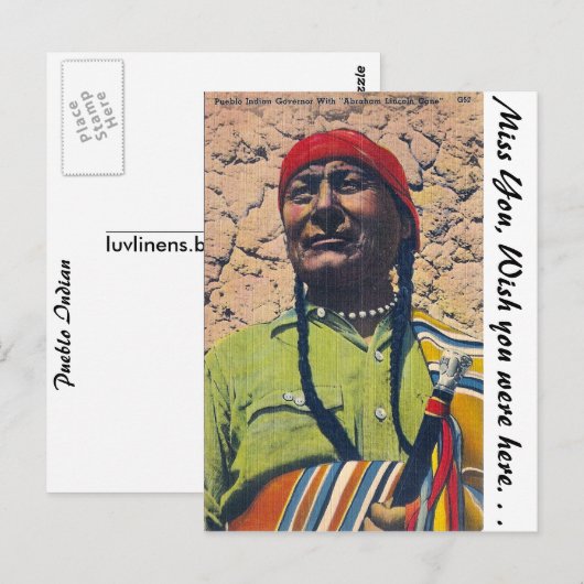 Pueblo Indian Briefkaart (Voorkant / Achterkant)