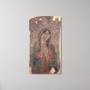 Pueblo Indian hide Painting of a Madonna, 1675 Canvas Afdruk