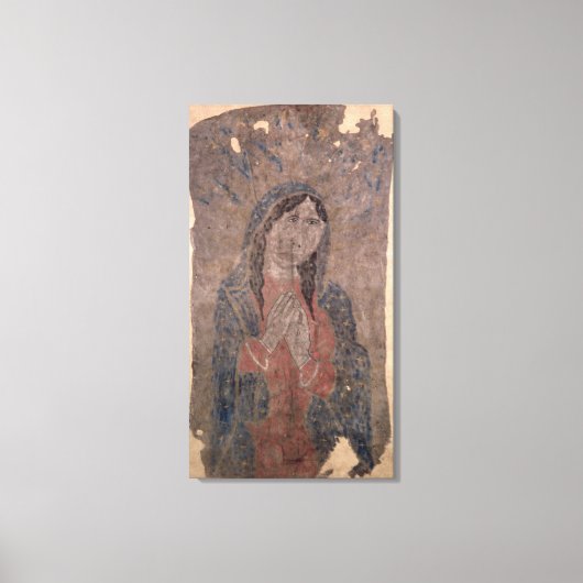 Pueblo Indian hide Painting of a Madonna, 1675 Canvas Afdruk (Voorkant)