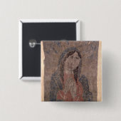 Pueblo Indian hide Painting of a Madonna, 1675 Vierkante Button 5,1 Cm (Voorkant /achterkant)