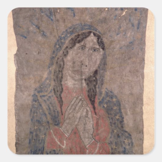 Pueblo Indian hide Painting of a Madonna, 1675 Vierkante Sticker (Voorkant)
