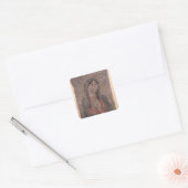 Pueblo Indian hide Painting of a Madonna, 1675 Vierkante Sticker (Envelop)