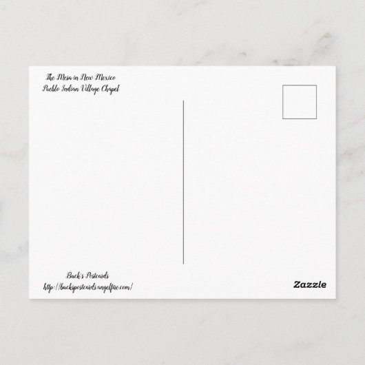 Pueblo Indian Village Chapel Briefkaart (Achterkant)