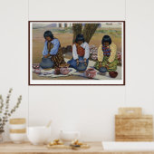 Pueblo Indiase vrouwen maken poster van keramische (Keuken)