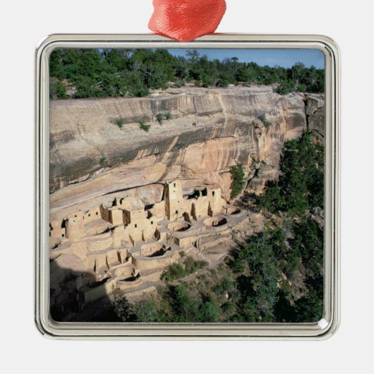 Pueblo Indische cliff-woningen Metalen Ornament (Voorkant)